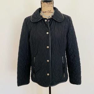 Charter Club Black Lightweight Quilted Spring Riding Jacket